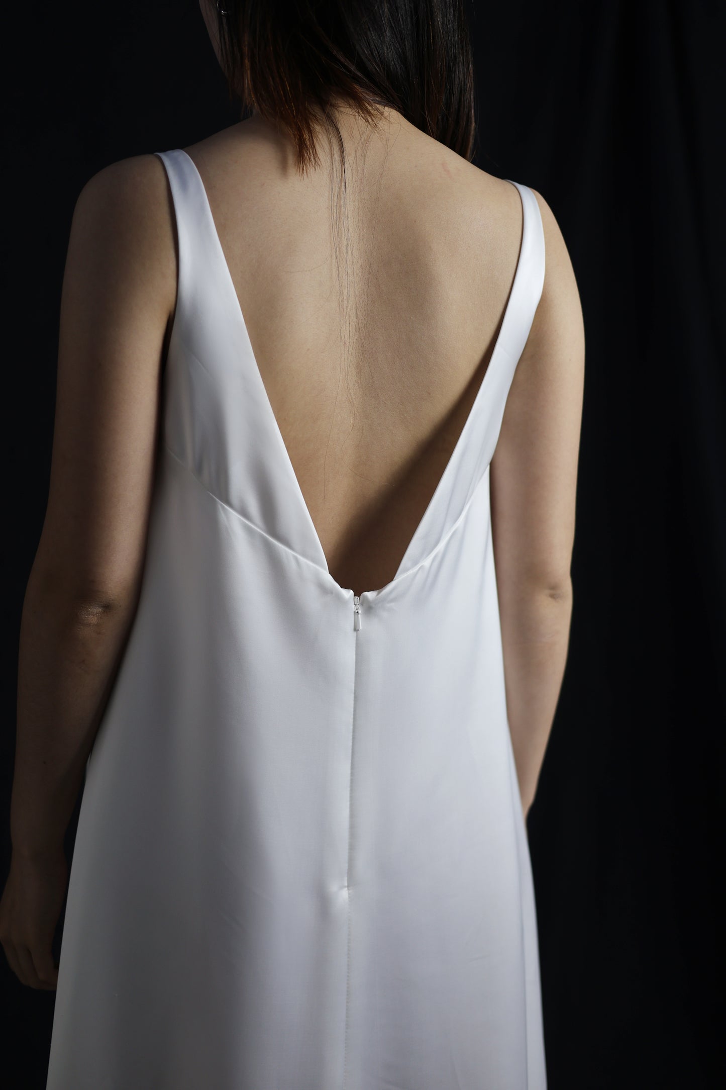 Sabrina Two-Piece Satin Slip Wedding Dress with Organza Overlay | Bone and Grey Bridal | Affordable Minimal Wedding Dress Sets Online Canada Singapore USA
