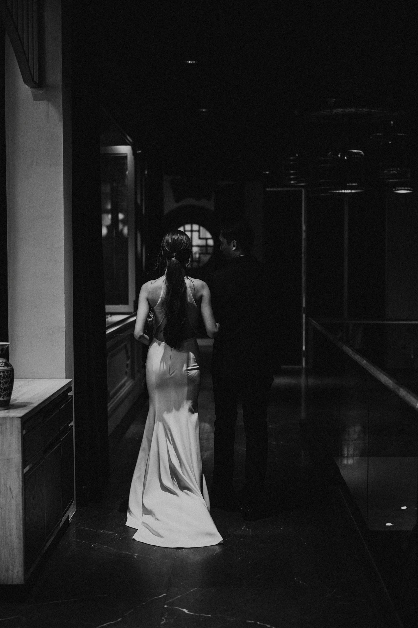 Shelly Halter Crepe Open Back Wedding Dress | Bone and Grey Bridal | Affordable minimal wedding dresses online Canada Singapore USA