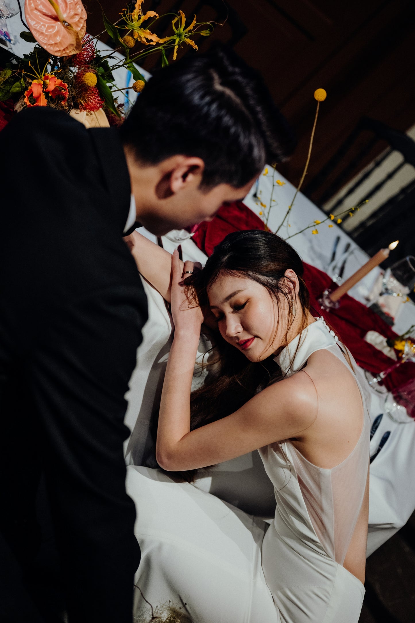 Shelly Halter Crepe Open Back Wedding Dress | Bone and Grey Bridal | Affordable minimal wedding dresses online Canada Singapore USA