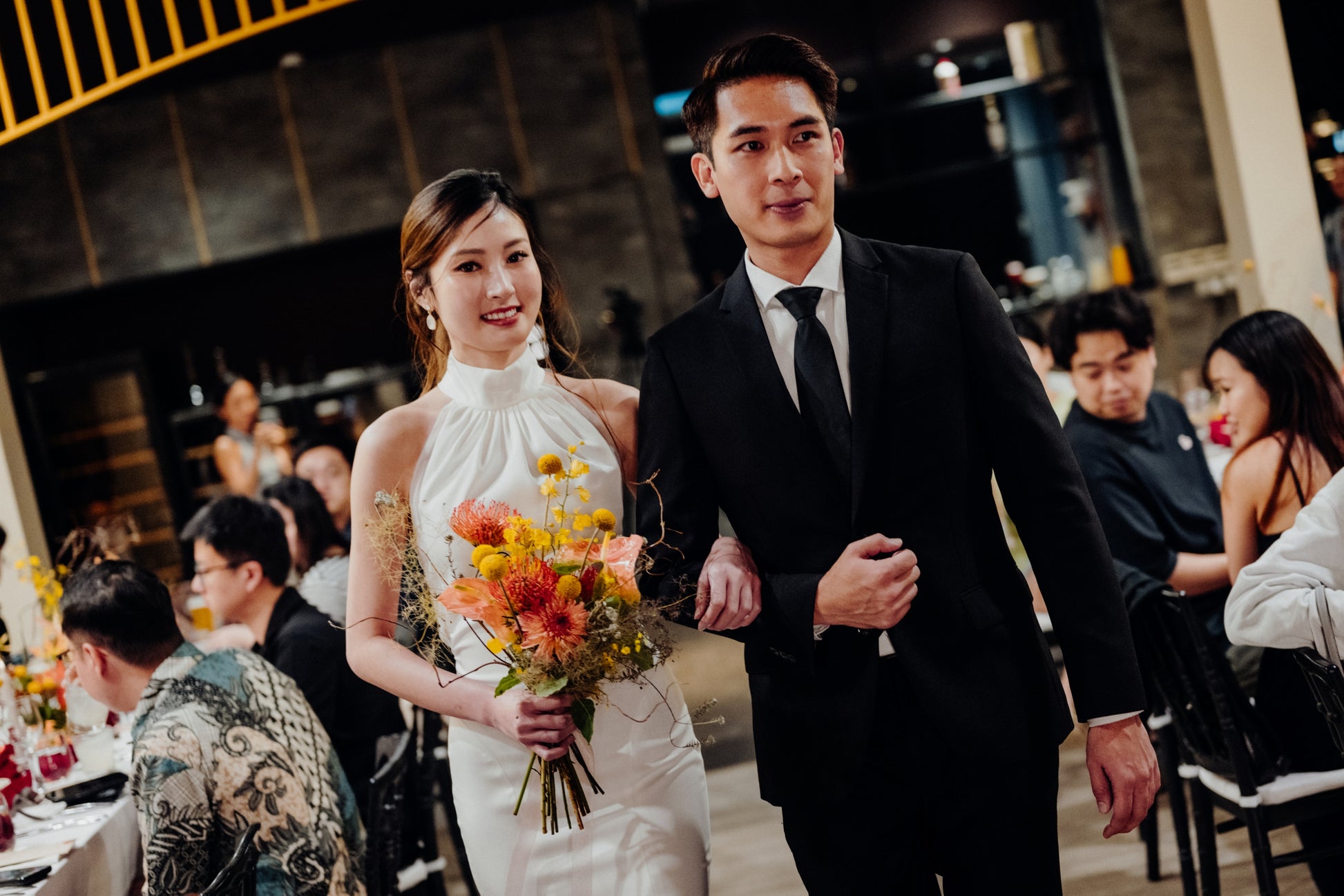 Shelly Halter Crepe Open Back Wedding Dress | Bone and Grey Bridal | Affordable minimal wedding dresses online Canada Singapore USA