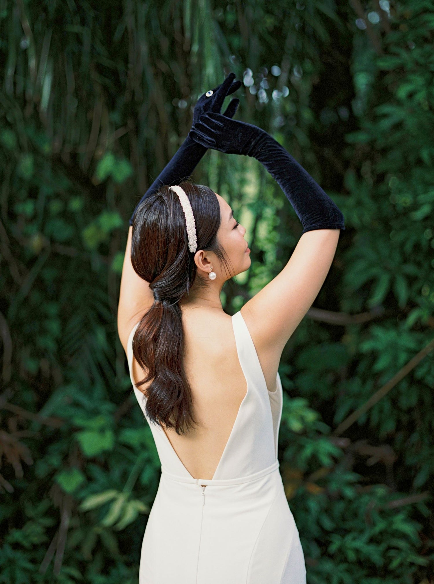 Sasha Black Velvet Gloves | Bone & Grey Bridal Accessories