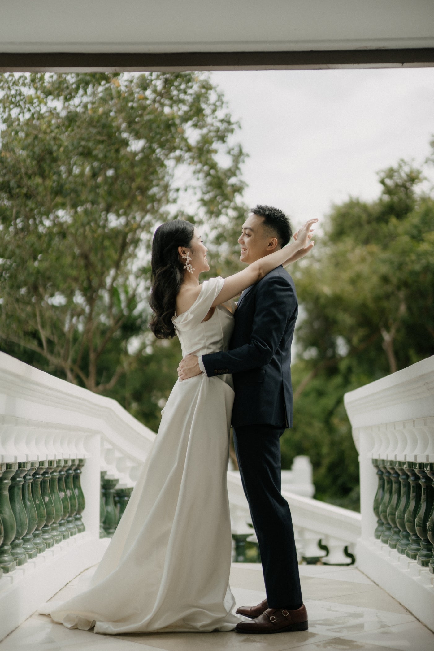 Sloane Off-the-Shoulder Ivory Satin A-Line Wedding Dress with Pockets | Bone and Grey Bridal | Affordable Minimal Wedding Dresses Online Canada USA Singapore
