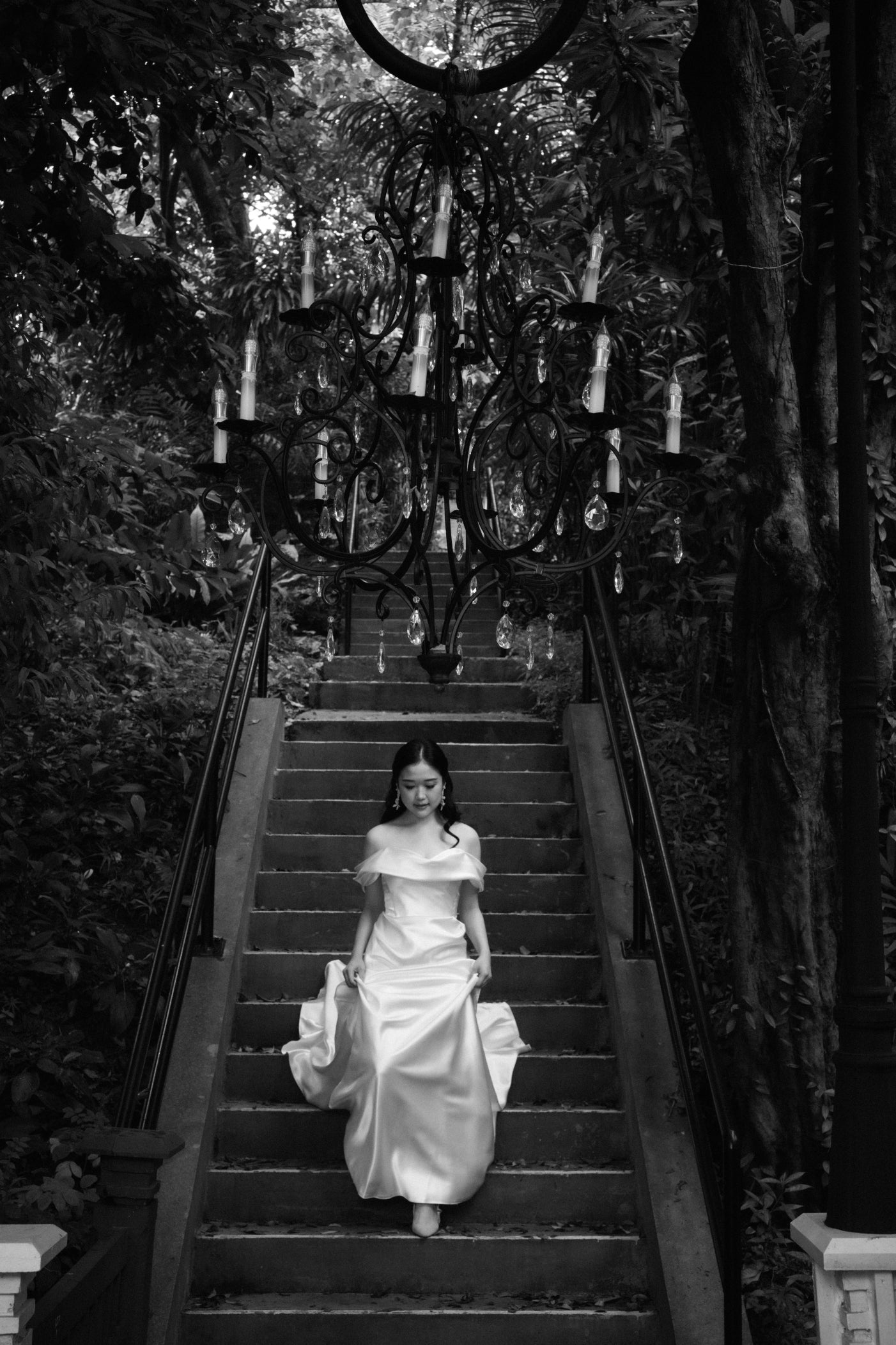 Sloane Off-the-Shoulder Ivory Satin A-Line Wedding Dress with Pockets | Bone and Grey Bridal | Affordable Minimal Wedding Dresses Online Canada USA Singapore