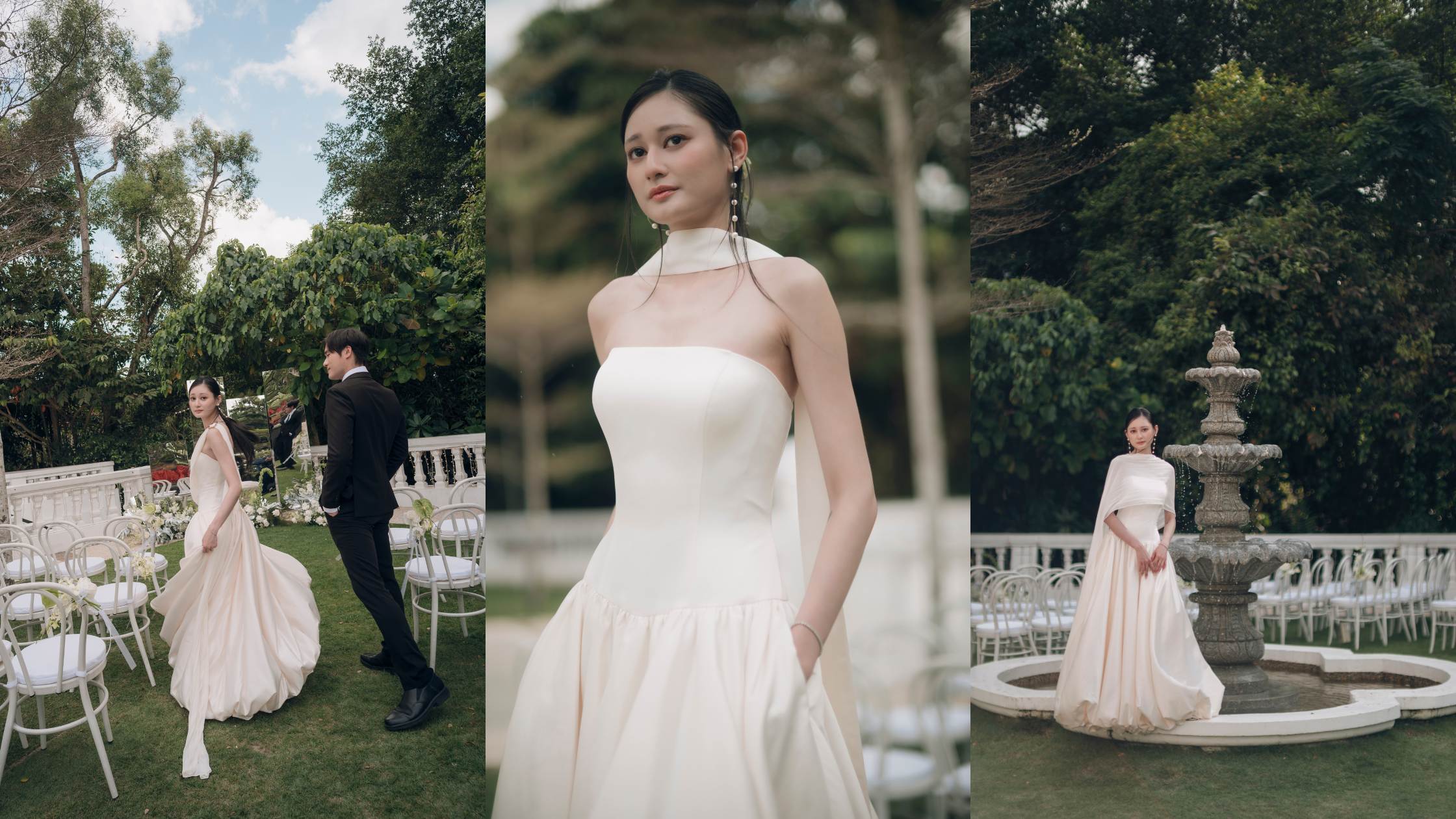 Mother of Pearl Bridal Gown Collection | Bone & Grey | Contemporary Modern Minimalist Wedding Dresses & Bridal Separates Online Canada USA Australia UK Singapore