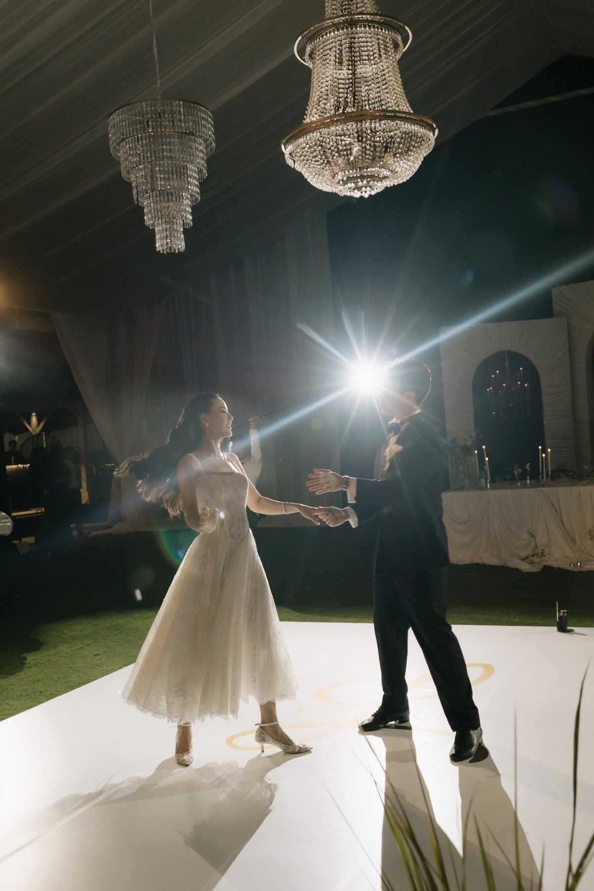Yuli Convertible French Lace Midi A-Line Bridal Dress | Bone and Grey Bridal | Affordable Simple Bridal Gowns Online Canada USA Singapore
