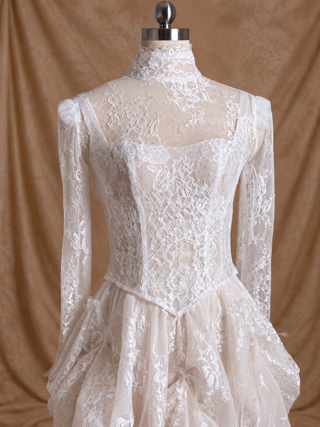 Yuli Convertible French Lace Midi A-Line Bridal Dress | Bone and Grey Bridal | Affordable Simple Bridal Gowns Online Canada USA Singapore