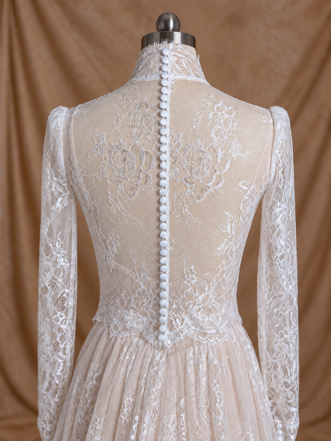 Yuli Convertible French Lace Midi A-Line Bridal Dress | Bone and Grey Bridal | Affordable Simple Bridal Gowns Online Canada USA Singapore