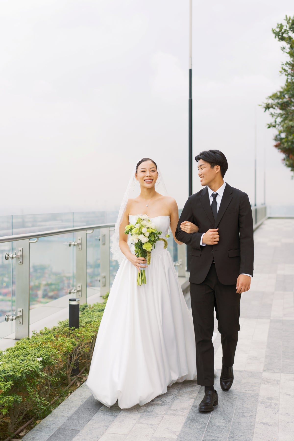 Zoe Duchess Satin Basque Waist A-Line Bubble Hem Wedding Dress with Cape | Bone and Grey Bridal | Affordable Minimal Simple Bridal Gowns Online Canada USA Singapore
