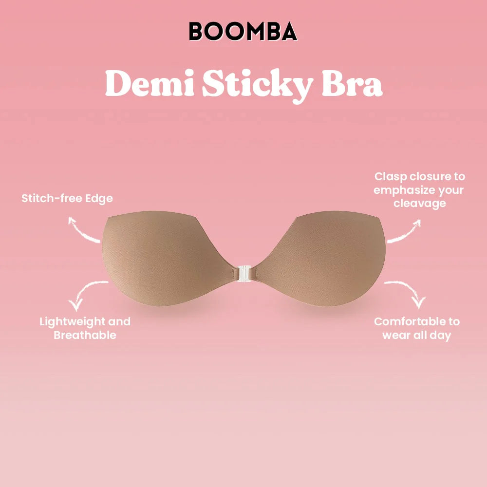 BOOMBA Demi Sticky Bra | Bone & Grey Bridal | Wedding Bra Accessories Padded Adhesive Inserts for Bridal Gowns Wedding Dresses Canada USA Singapore Australia UK