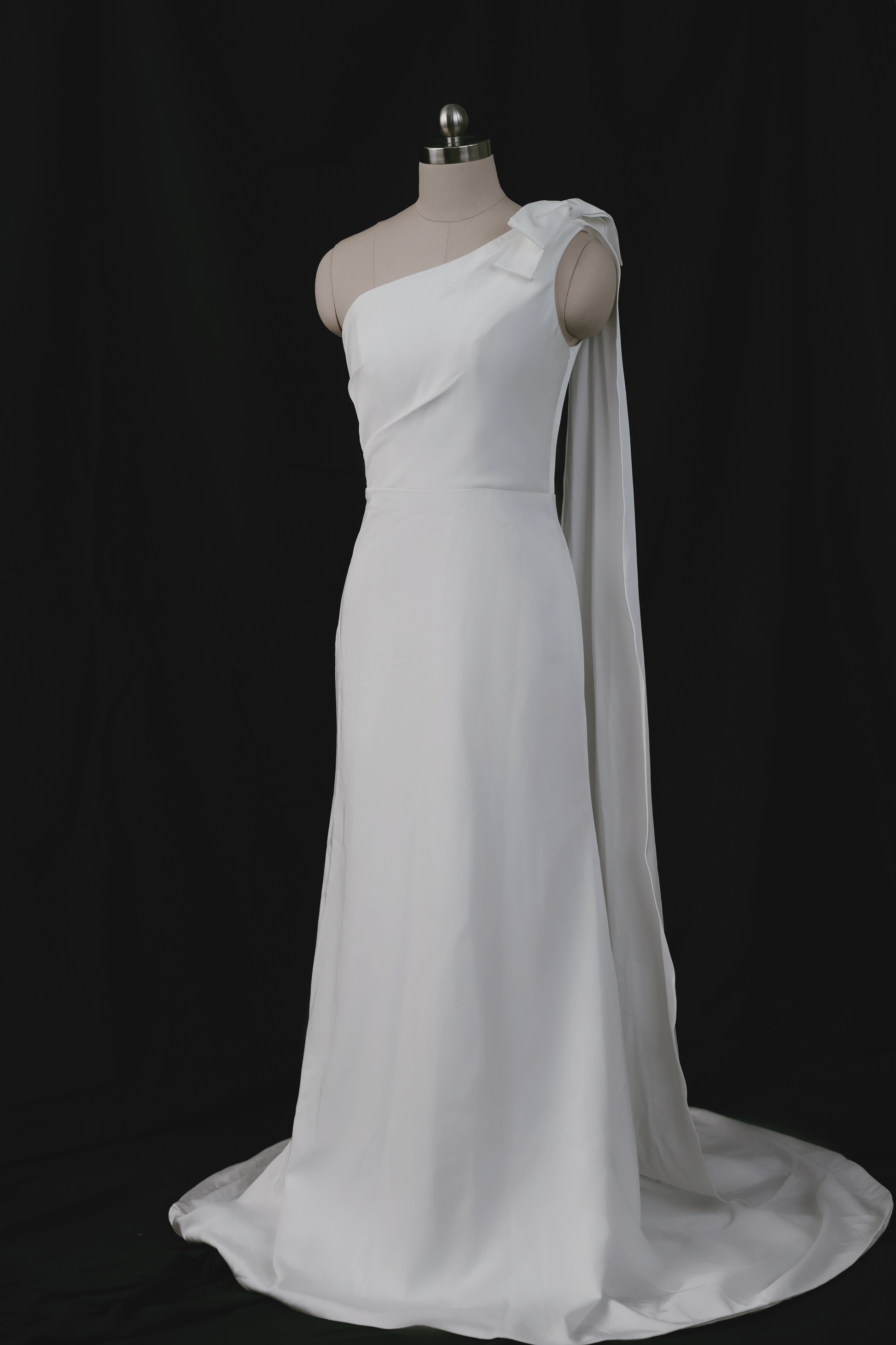 Nera one-shoulder simple bridal gown | Bone and Grey Bridal