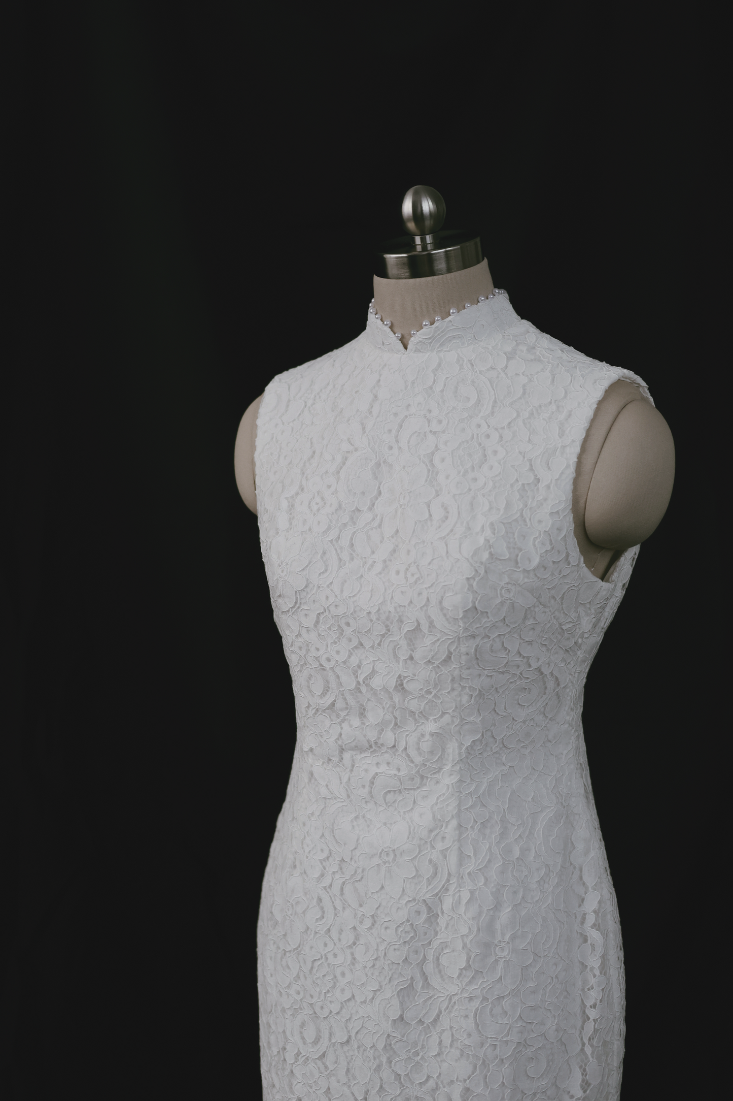 Mirine minimal lace qipao/ cheongsam dress | Bone and Grey Bridal