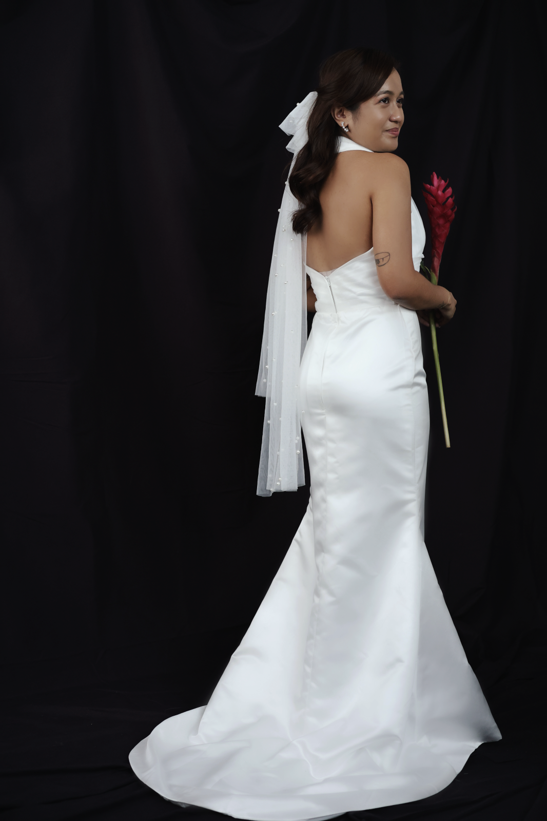 Serene Beaded Bow Veil | Bone & Grey Bridal Accessories