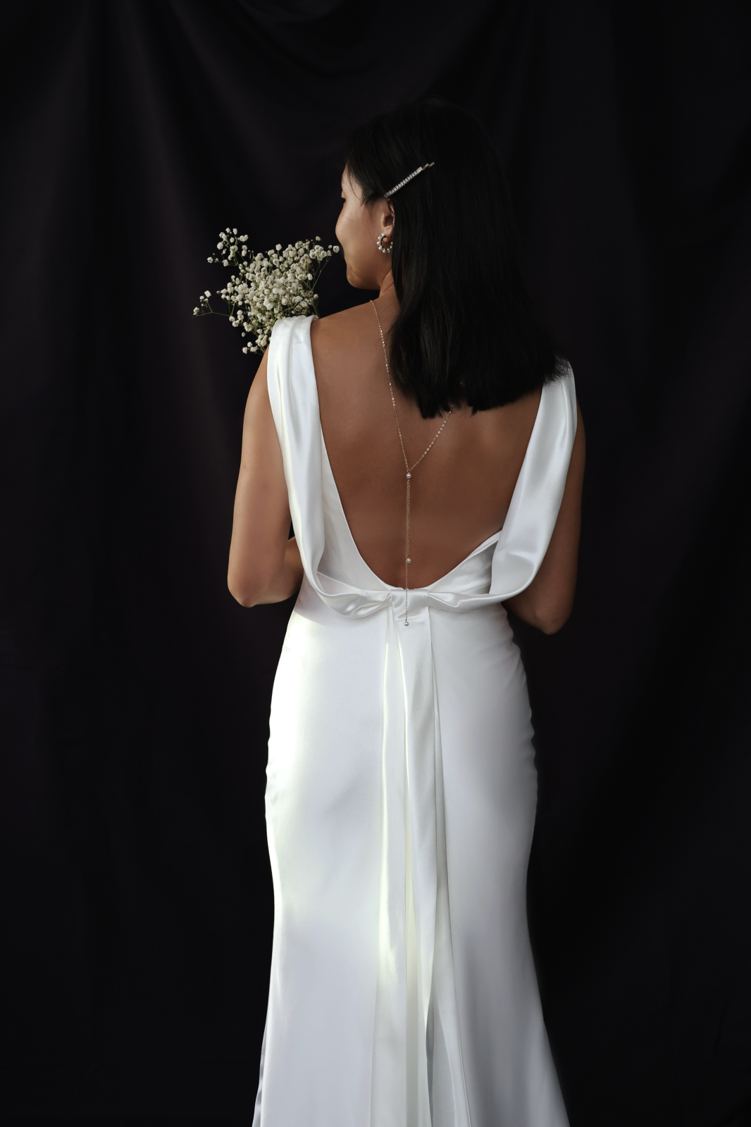 Julia boat neck empire waist gown | Bone and Grey Bridal