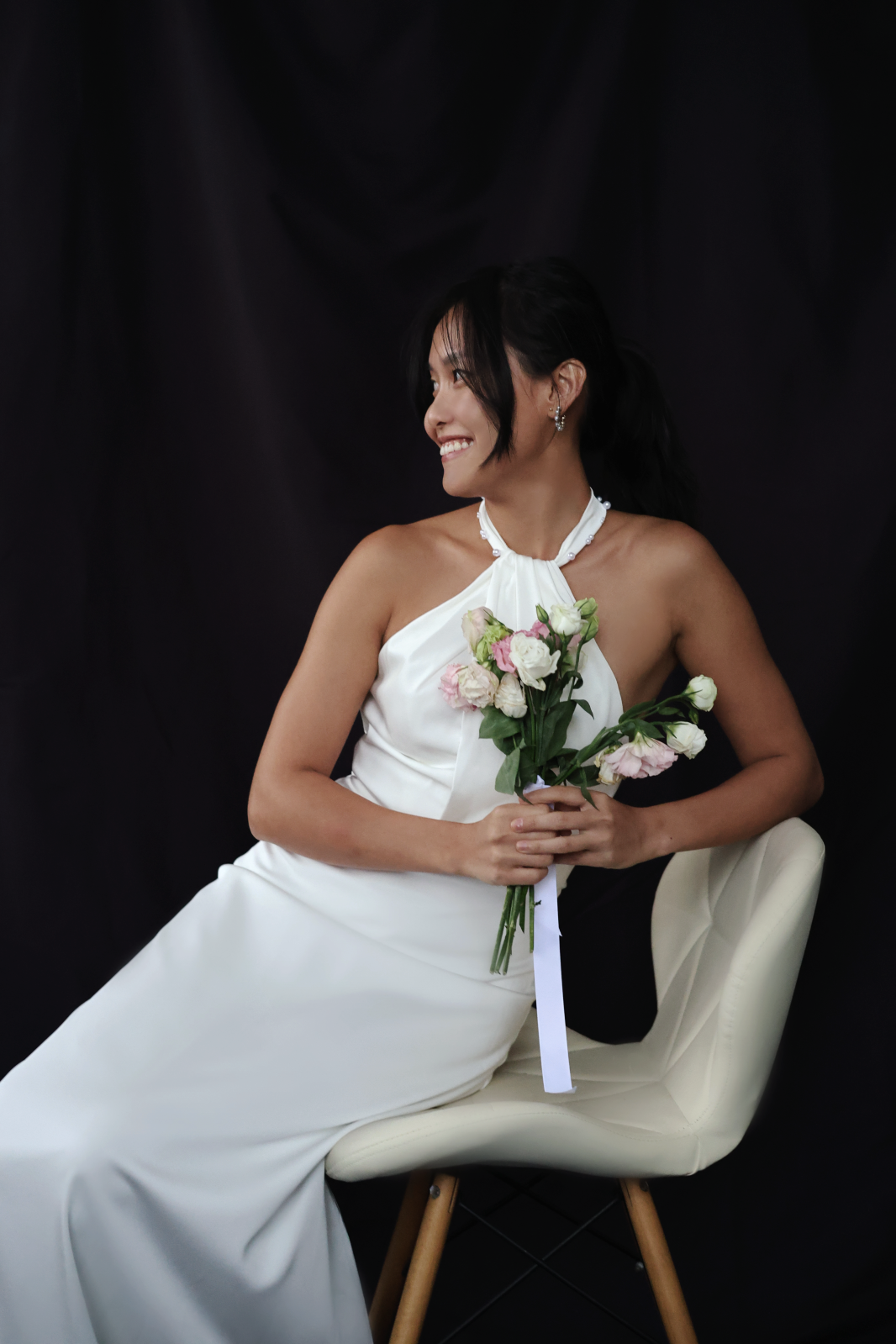 Melody minimal halter gown | Bone and Grey Bridal