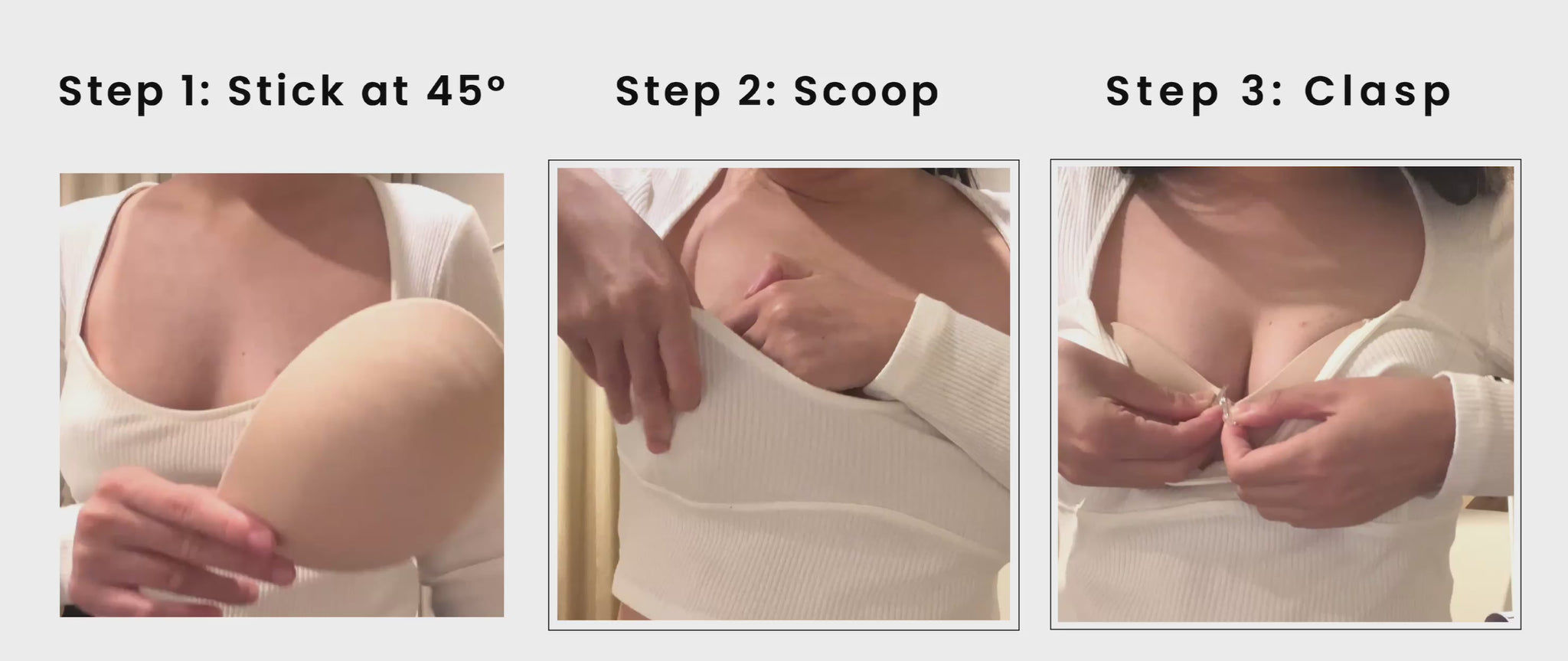 BOOMBA Magic Padded Sticky Bra | Bone & Grey Bridal | Wedding Bra Accessories Padded Adhesive Inserts for Bridal Gowns Wedding Dresses Canada USA Singapore Australia UK